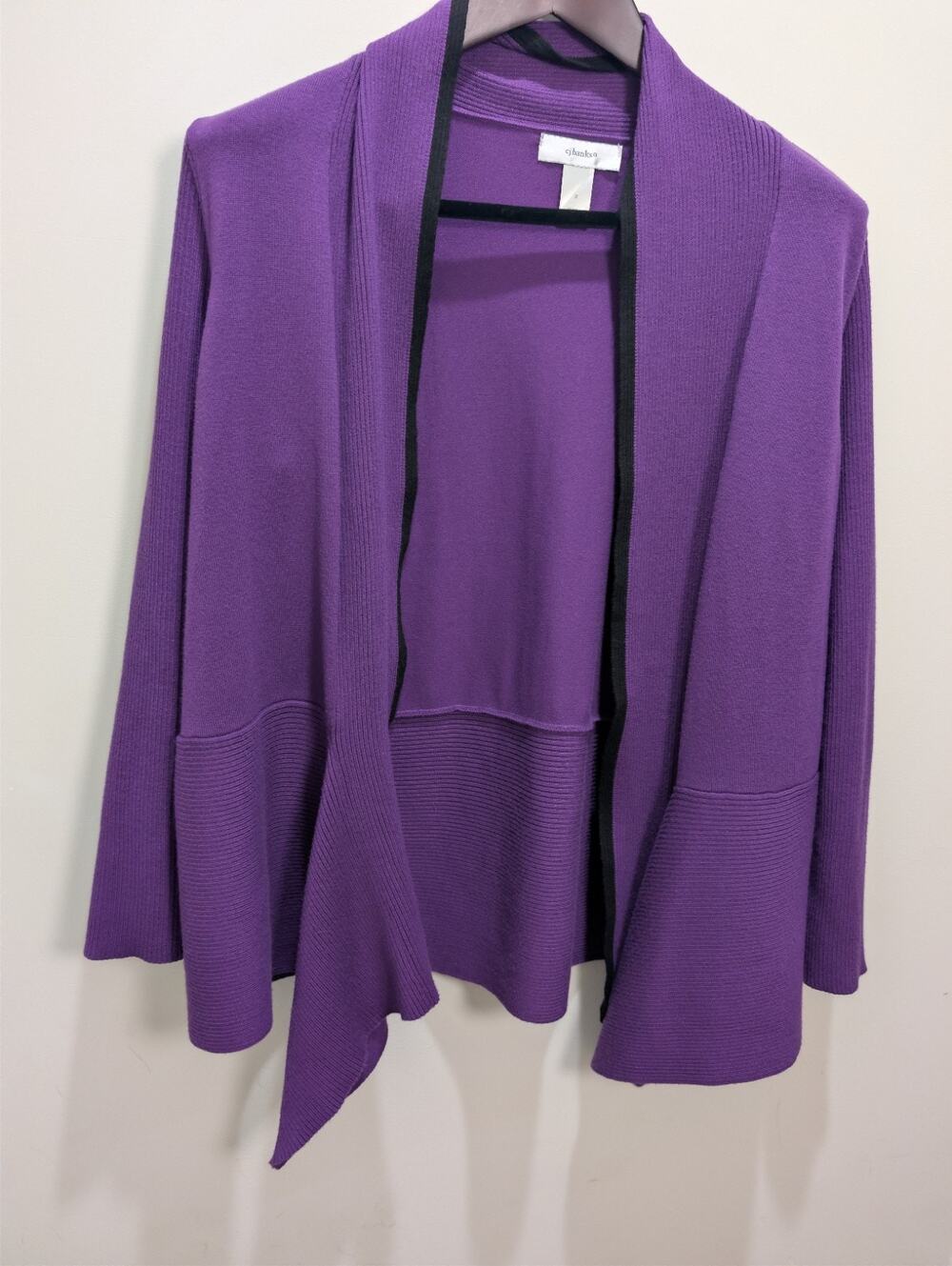 Christopher & Banks Women Size XL Purple Long Sleeve Open Front Cardigan Sweater